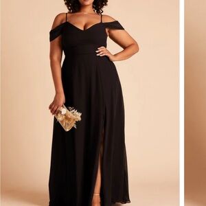 Birdy Grey Devin black chiffon dress w/ detachable sleeves